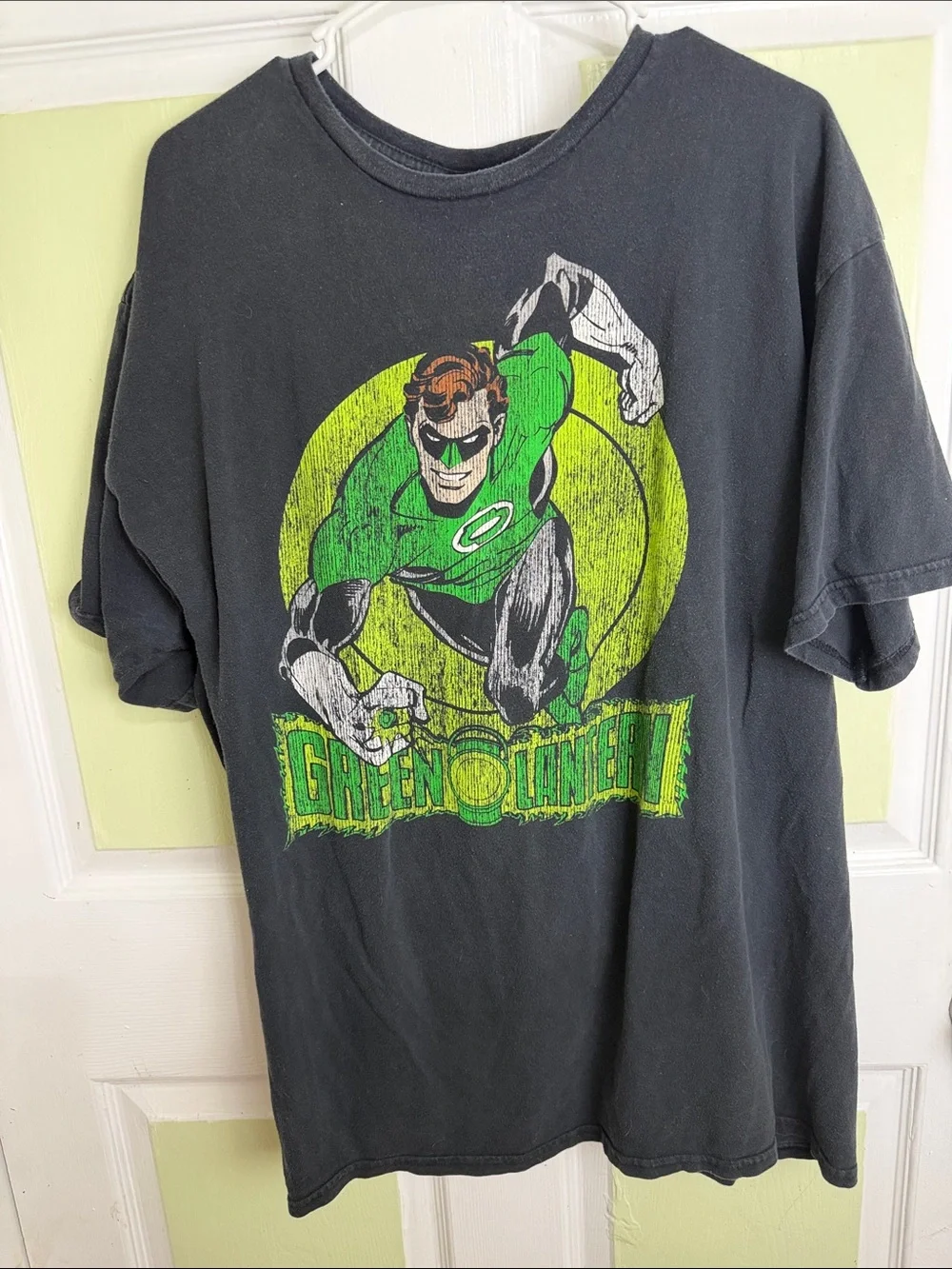 (2356) DC Comics Black Green Lantern Graphic Tee - Black and Green, Size: XL